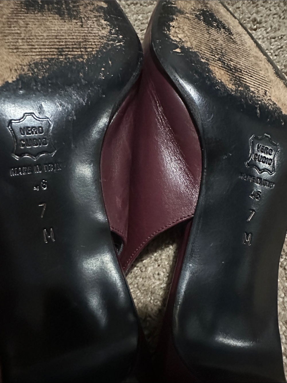 Via Spiga Burgundy Leather Slingback Pumps - Picture 7 of 7